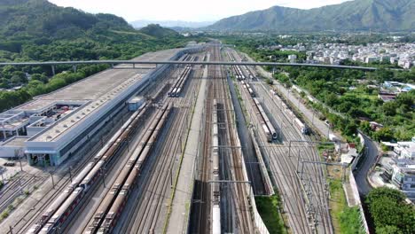 Hong-Kong-Pat-Heung-MTR-maintenance-centre,-Aerial-view