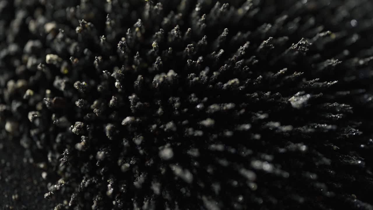 Magnetic Field Effect On Volcanic Sand Macro Abstract