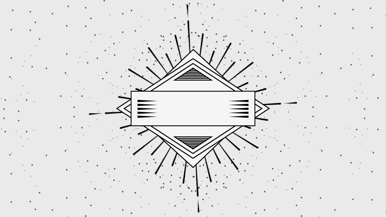 etiqueta geométrica del marco vintage