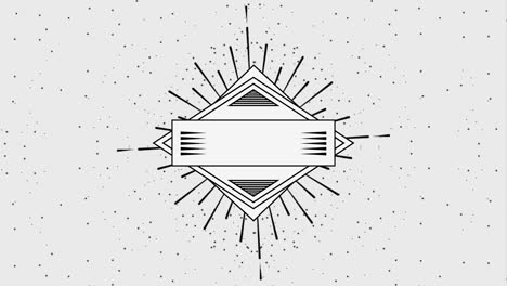 etiqueta geométrica del marco vintage