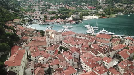 Drone&#039;s view on Kotor&mdash;a journey through winding streets, medieval charm