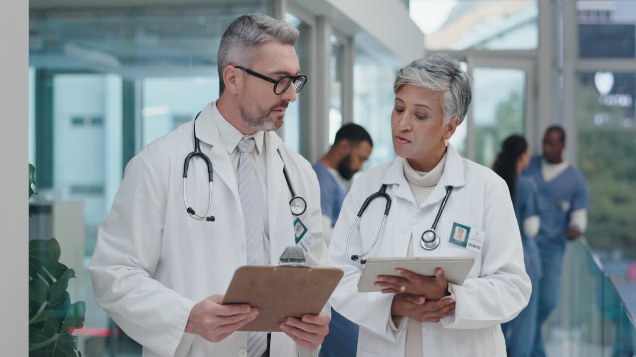Teamwork, documents or senior doctors