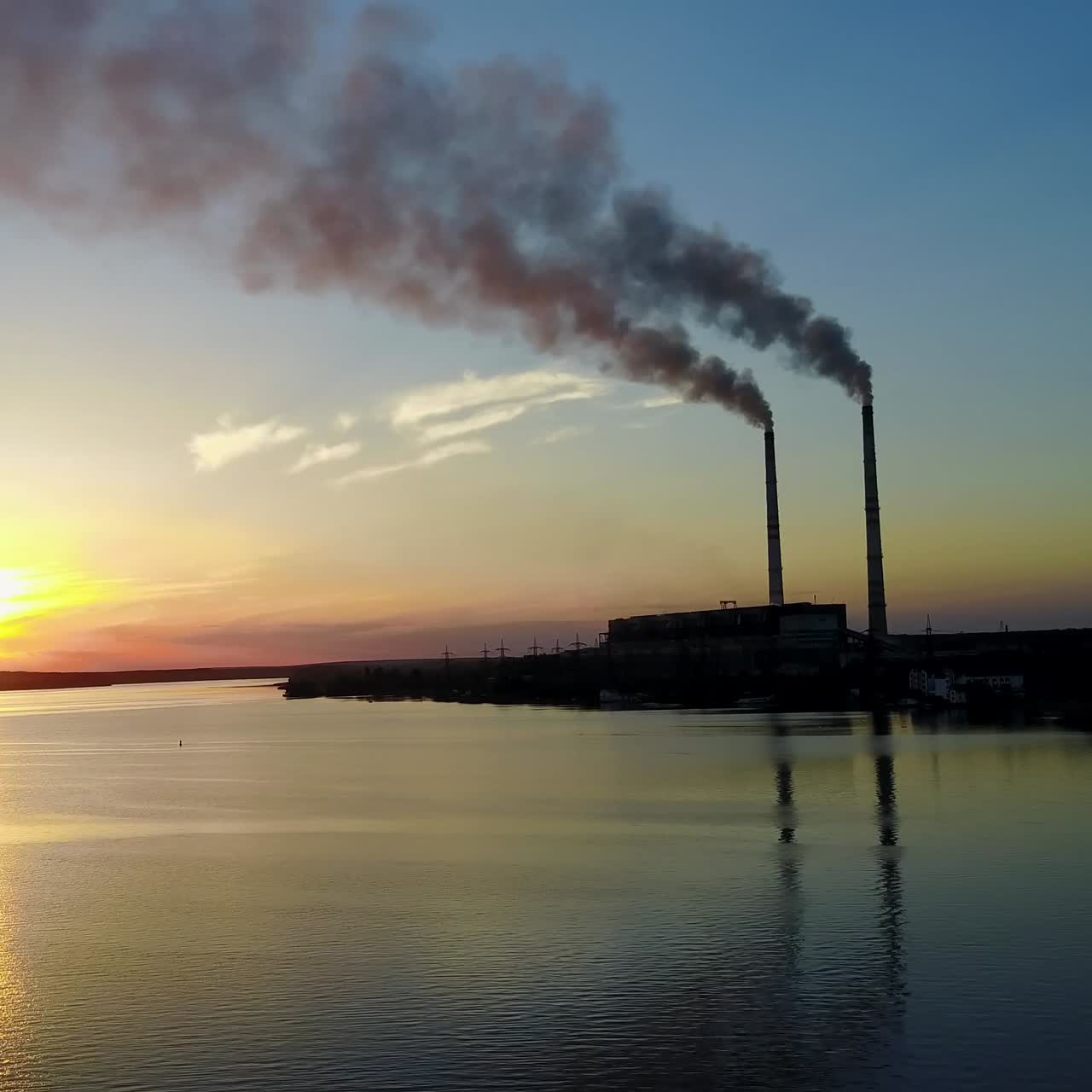 Power Station Over River