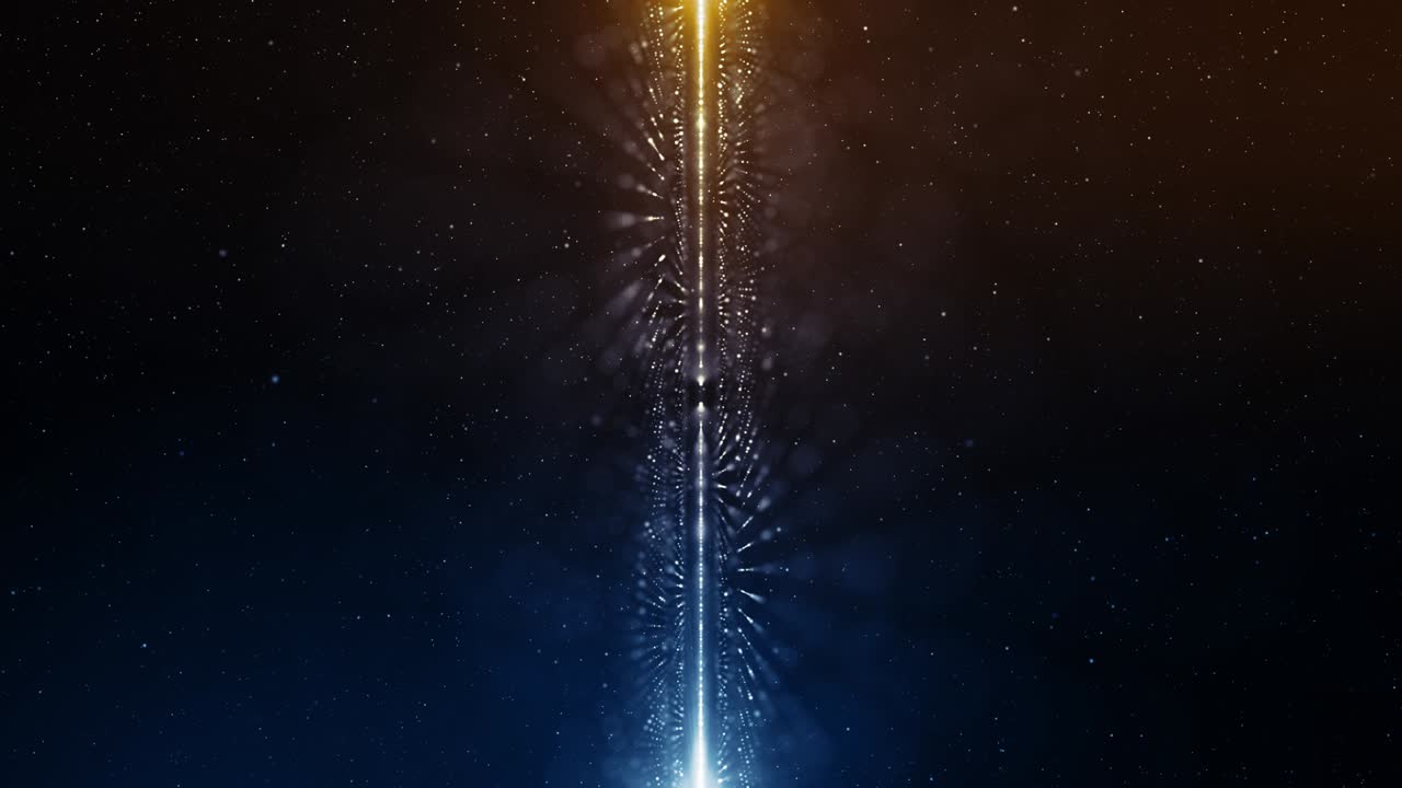 Particles blue orange event game trailer titles cinematic concert stage background loop