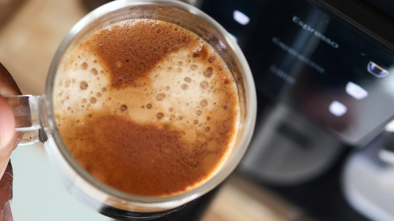 Espresso in a glass cup