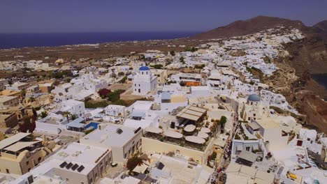 Aerial View of Oia Village and Caldera in Santorini, Greece