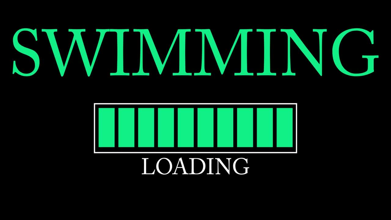 Swimming text with Loading, Downloading, Uploading Bar Indicator