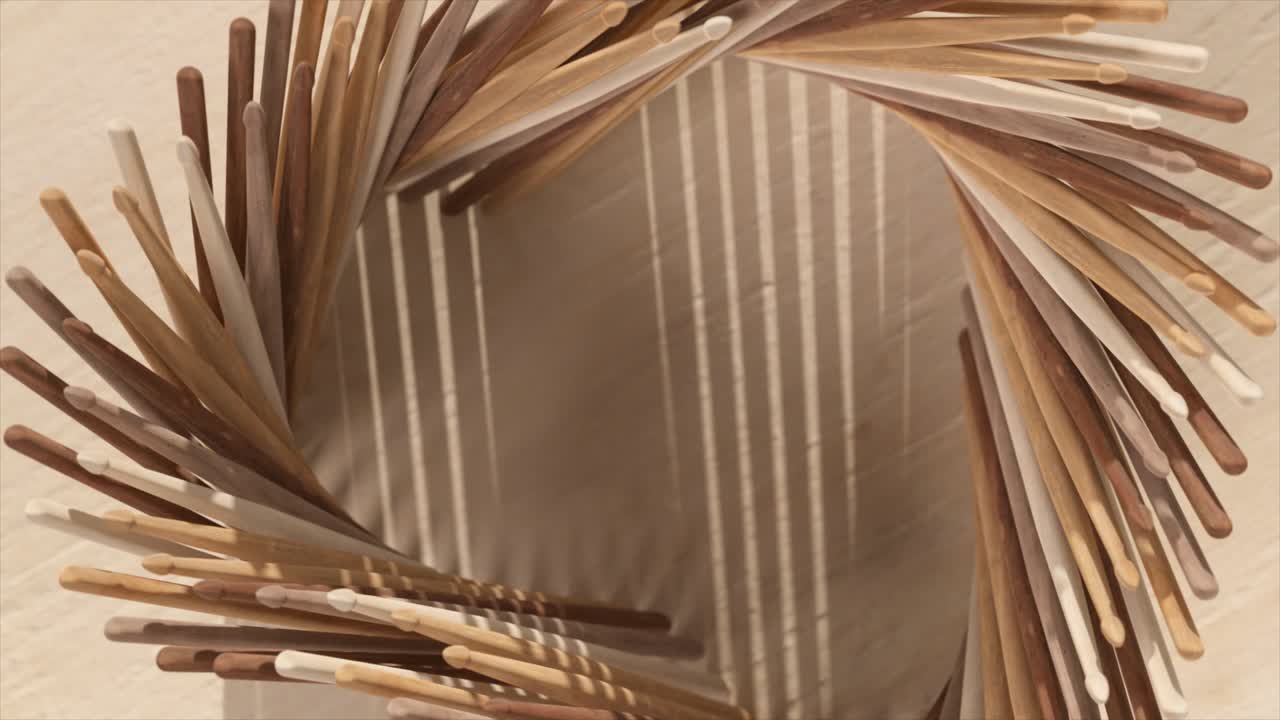 나무 막대기의 추상적인 나선형