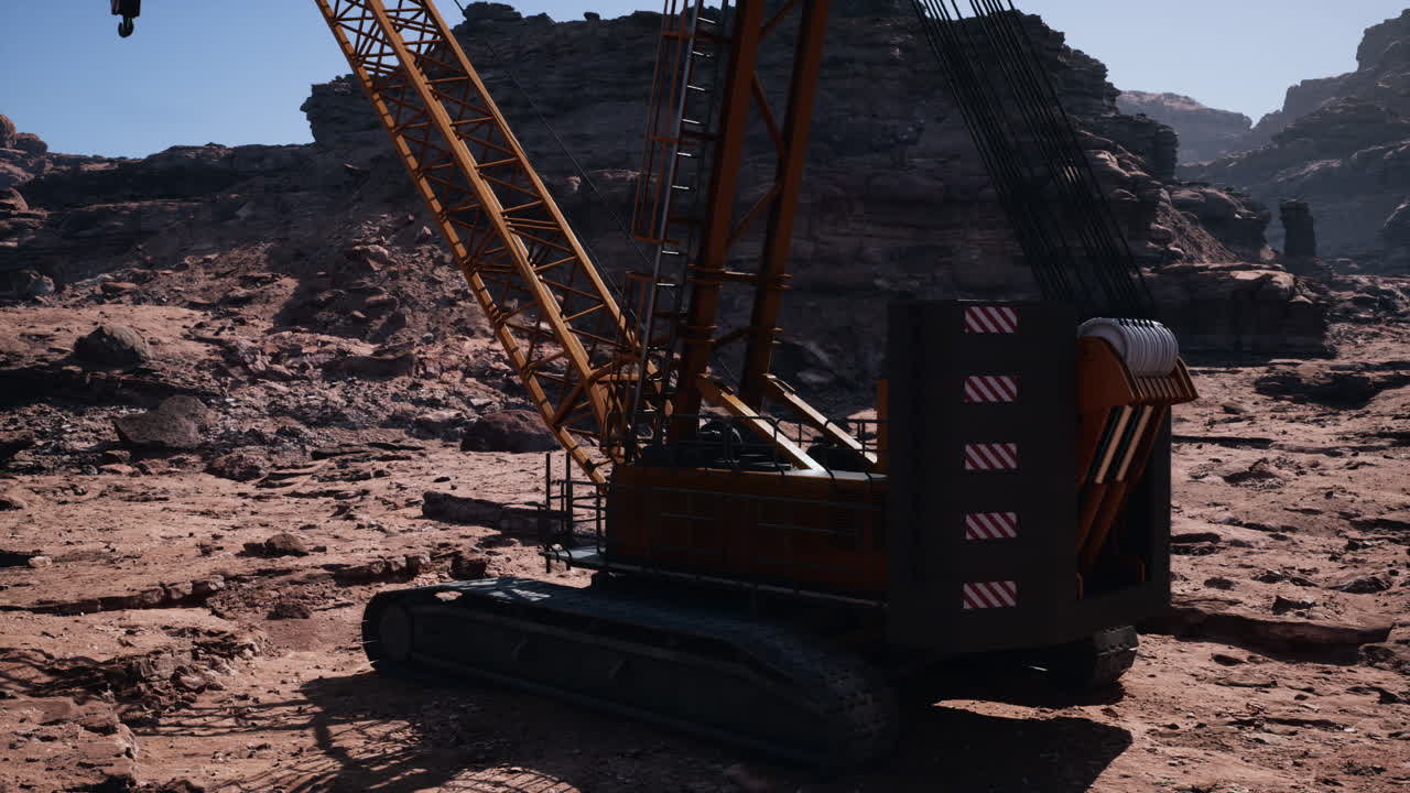 Crane in a Desert Construction Site