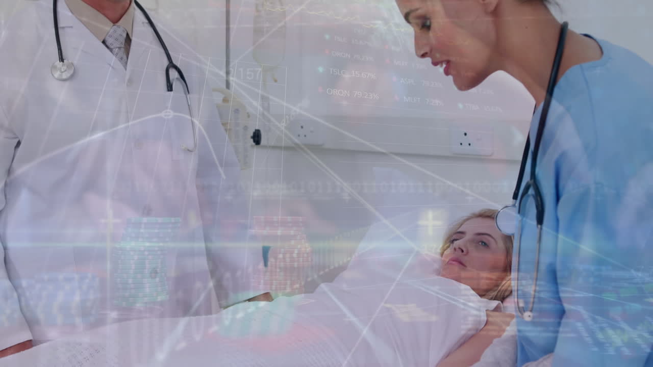 환자를 가진 두 명의 다양한 의사에 대한 데이터 처리 애니메이션