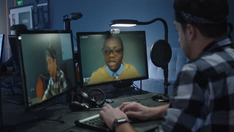 online meeting in a home office setting