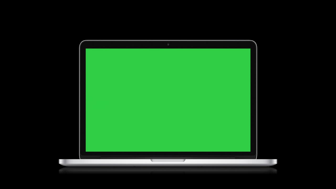 Unbranded No Name Modern Laptop Computer, Blank Green Screen Background