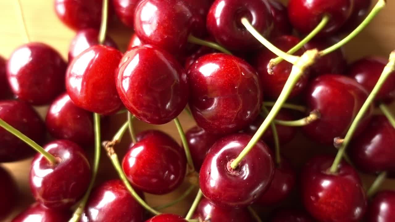 Fundo de Cerejas em Rotação. Fundo de Frutas