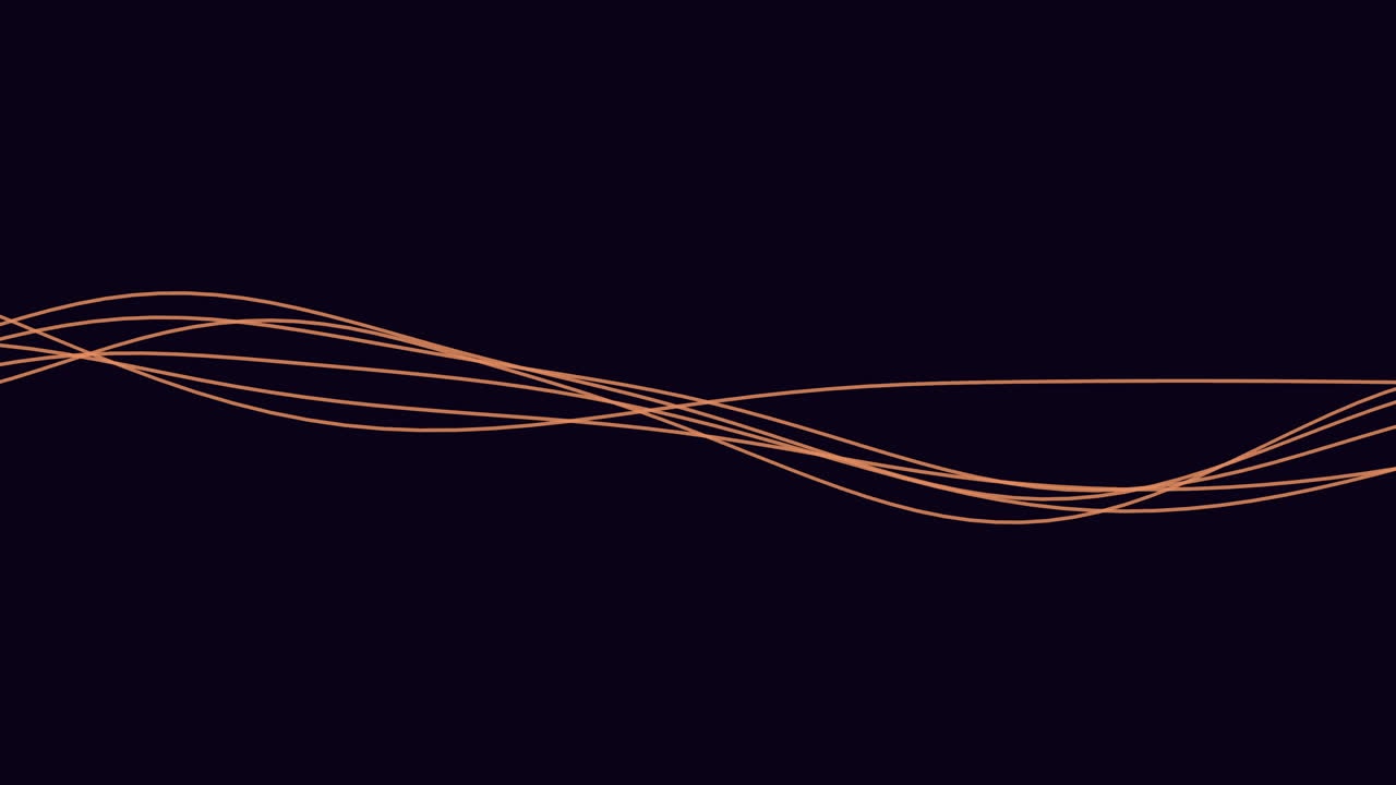 동적 에너지: 검은 캔버스에 생동감 넘치는 오렌지색 선