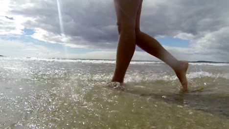 woman paddling in the sea