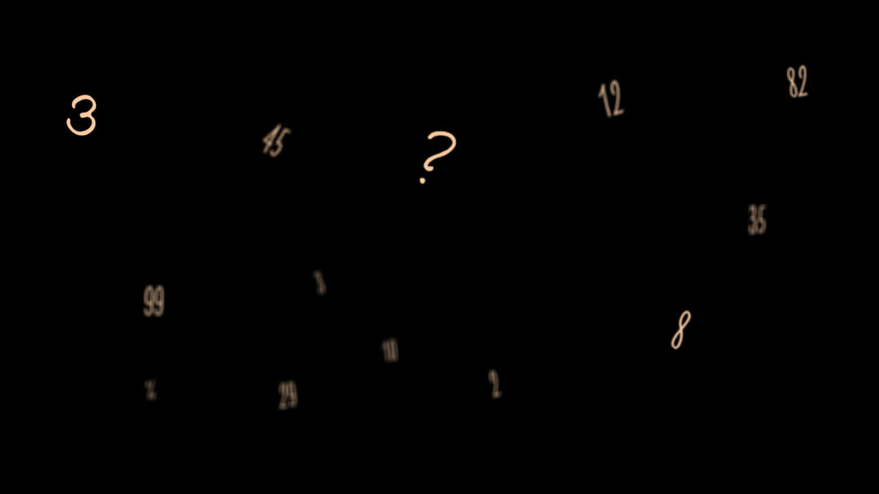 Animation of backpack and numbers on black background