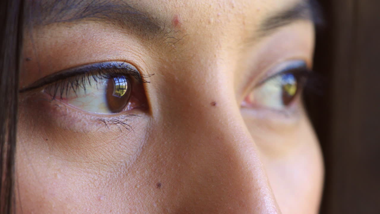Closeup of woman's eyes showing sadness