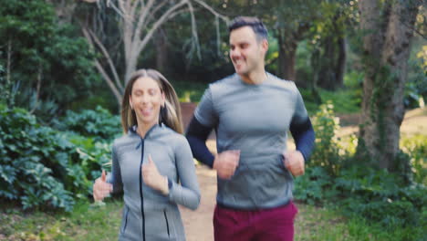 nature, exercise and couple running