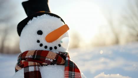 close up of snowman