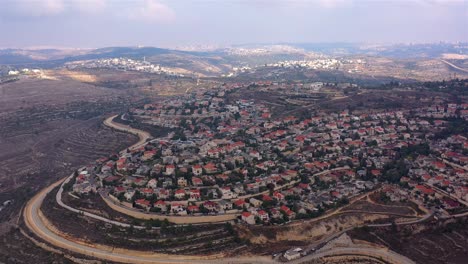 aerial view of a residential settlement nestled in the judean hills