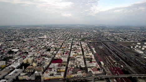 lateral drone shot of the arrival of merchandise by rail at the port of veracruz in mexico