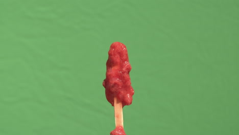 time lapse closeup of an ice pop melting