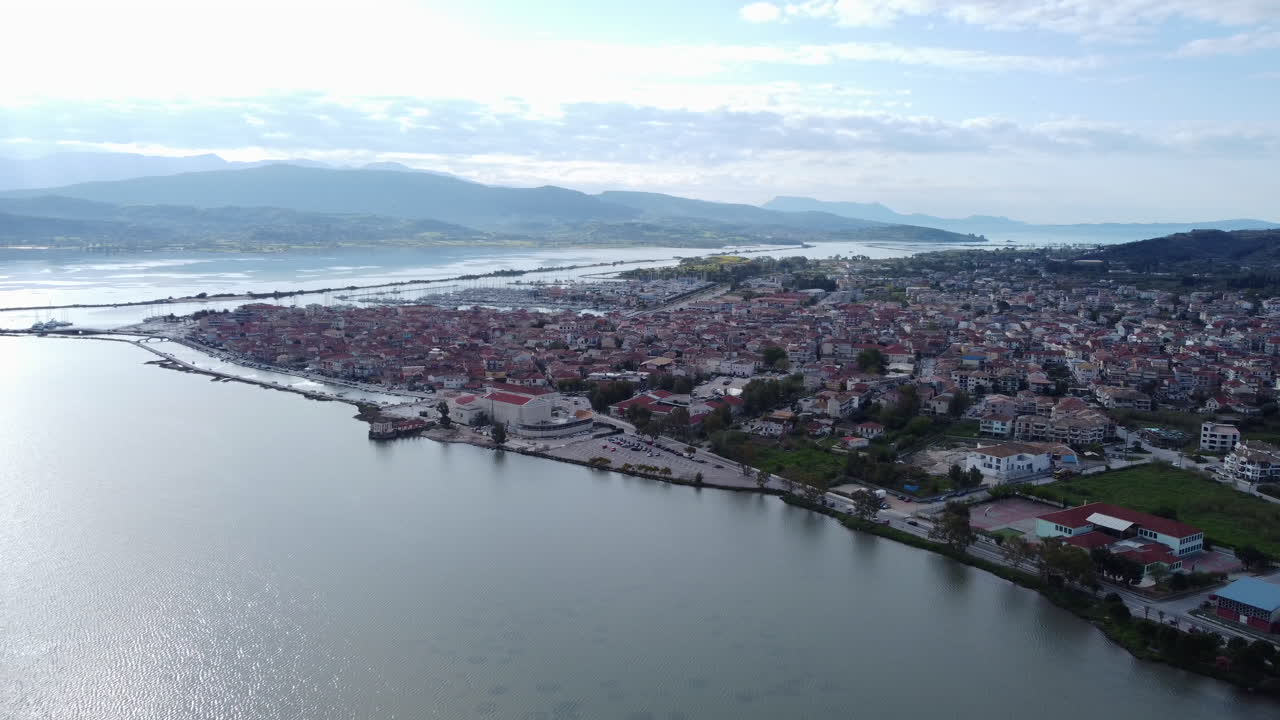 Lefkas City And The Archaeological Museum Of Lefkada On The Greek Island Of Lefkada, Greece.
