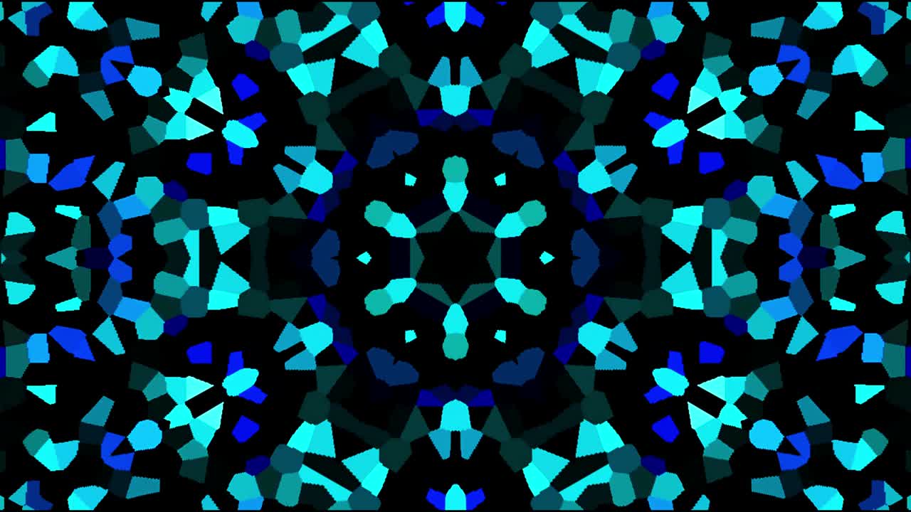 hermoso vídeo de caleidoscopio que brilla