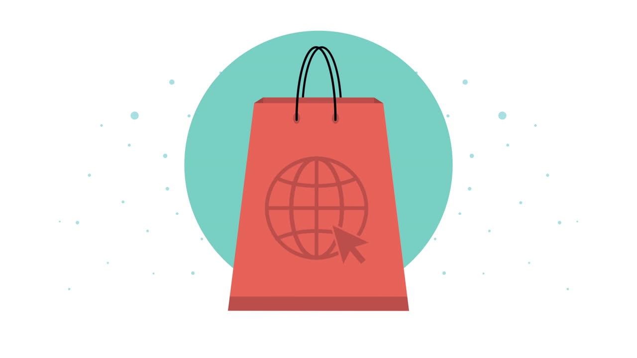 상업 비즈니스 쇼핑 가방 애니메이션