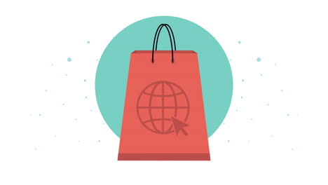 commerce business shopping bag animation