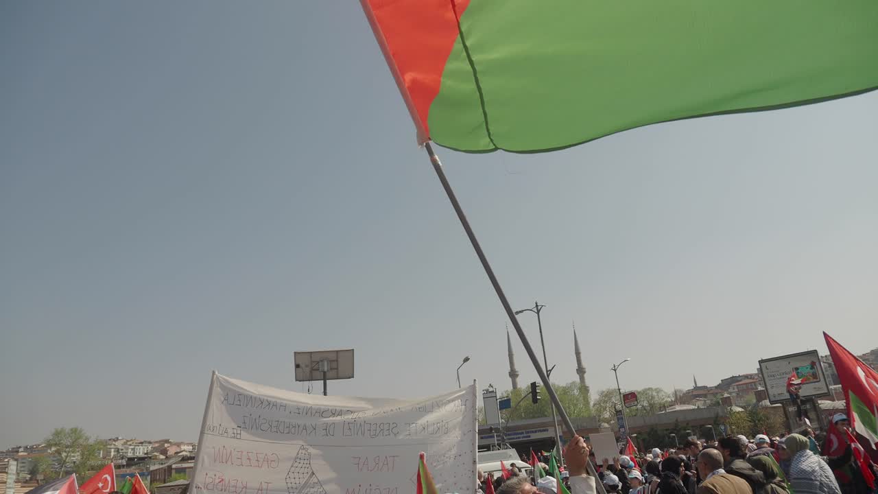 Palestinian and Israeli Flag Protest