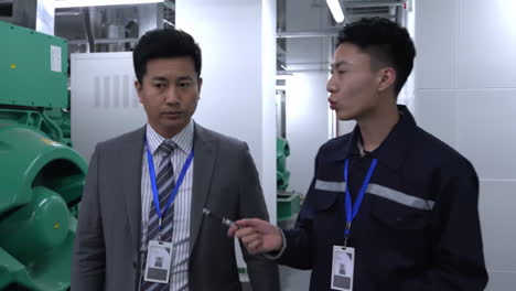 data center specialist: cyber security people in server racks room, database or software update with network inspection, technician or system admin.