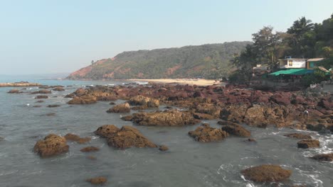 Imágenes-En-4k-De-La-Costa-Cerca-De-Arambol,-India