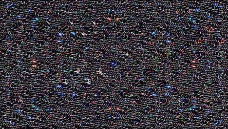 líneas brillantes que establecen el movimiento de la onda, coloridas, sobre un fondo negro