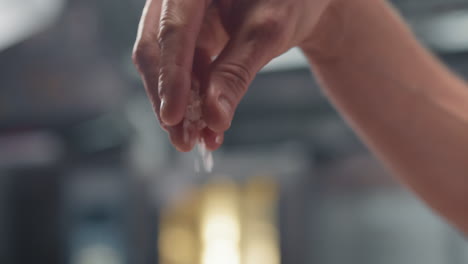 close up of salt sprinkle