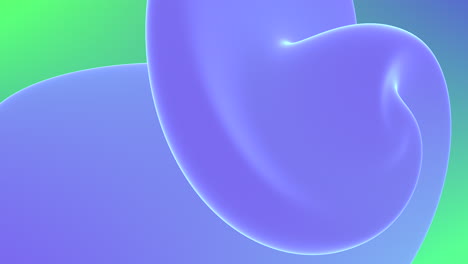 abstract 3d shape floating with blue, purple, and lime green tones