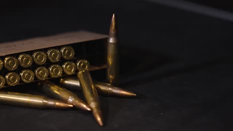 panning right across box of ammo in 5.56 nato.