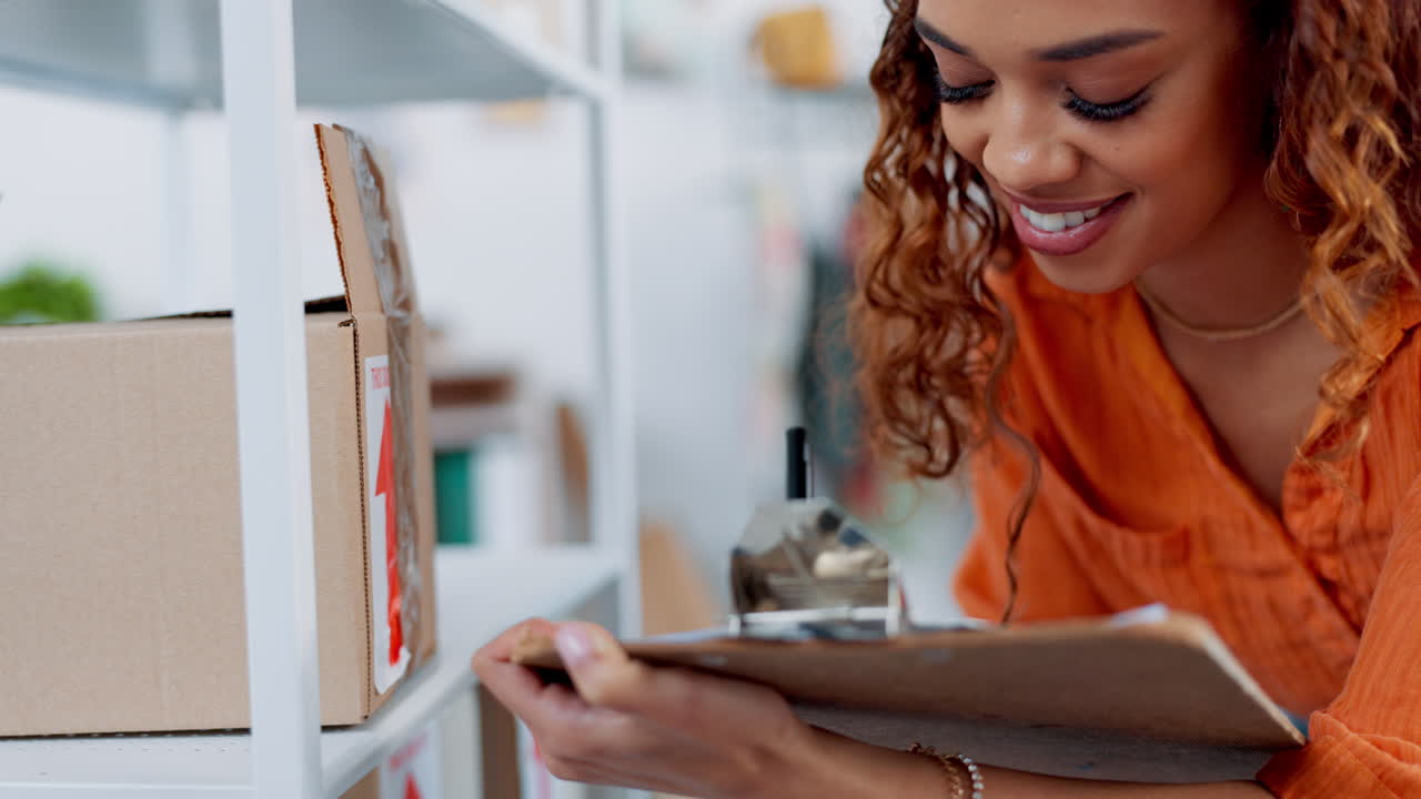 envío, logística y toma de existencias con un negro