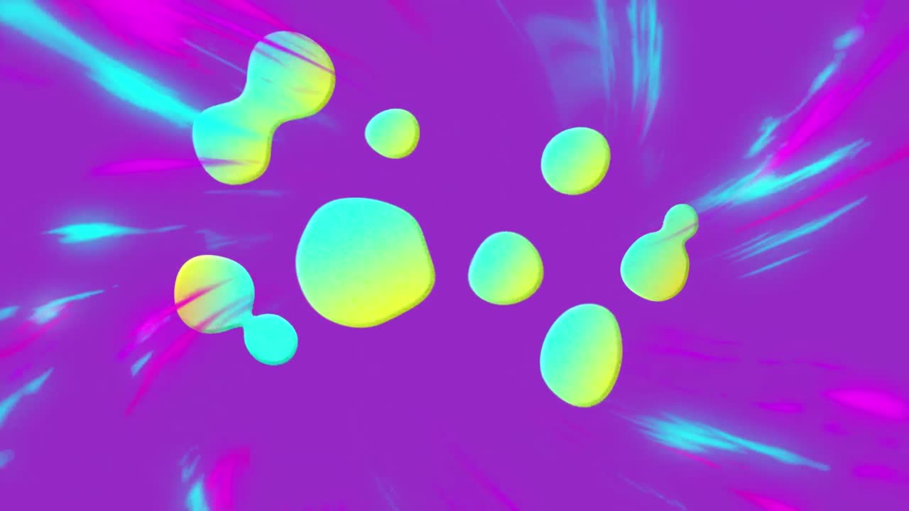 Animation of colorful plots over pink and blue lights