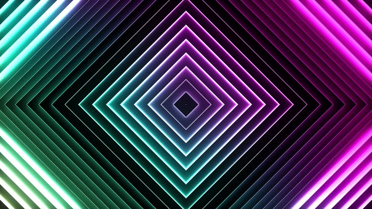 fondo de neón abstracto de los cuadrados