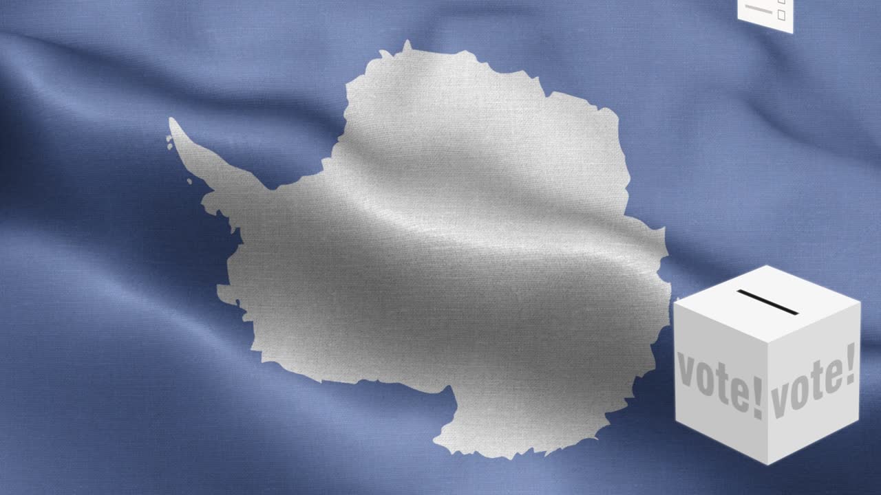 안타르티카를 위한 투표용지 선택 - 발 앞에 있는 투표용지 - 선거 - 투표 - 안타르틱의 발 - 안타르크티카 발 높은 세부 사항 - 국가 발 안타르트카 파동 패턴 루프 가능한 요소 - 직물 질감과 끝없는 루프