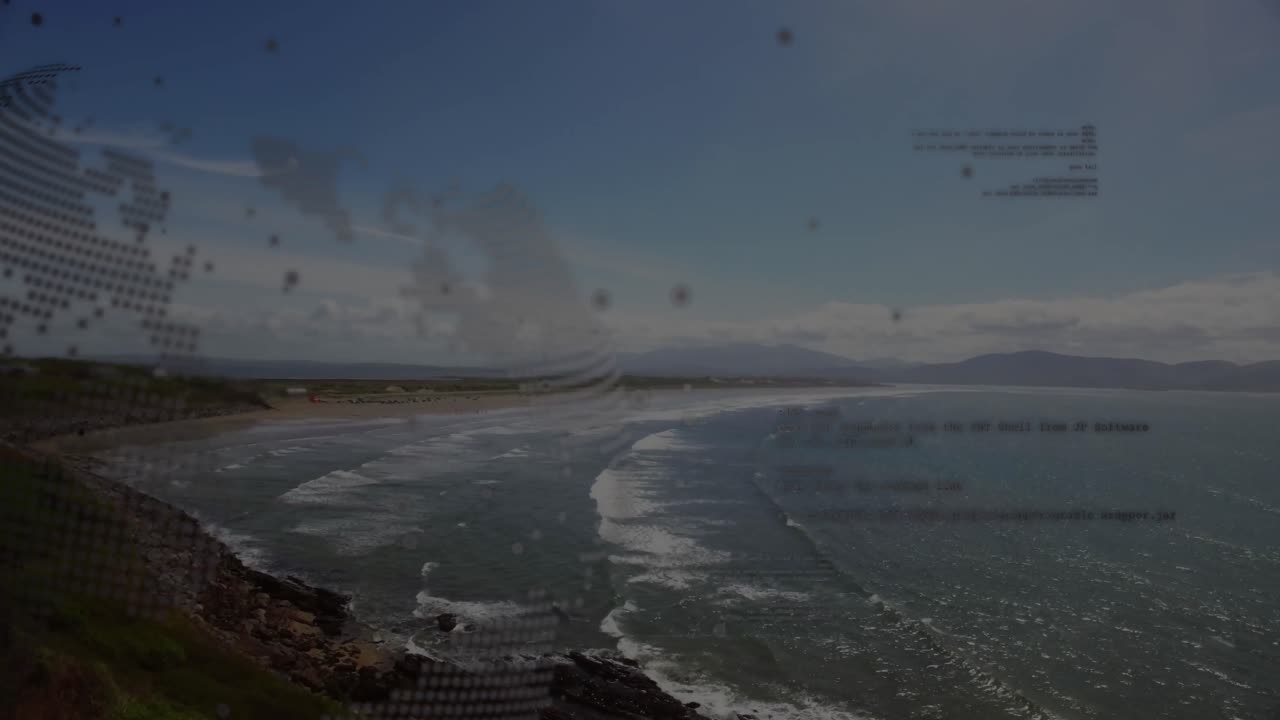 анимация обработки финансовых данных на море