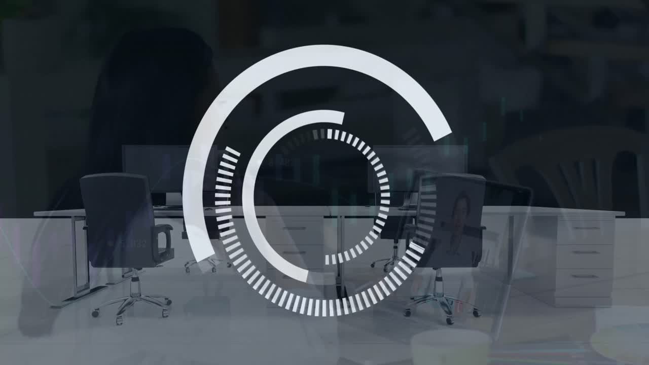 animación del procesamiento de datos y seguridad segura en la oficina
