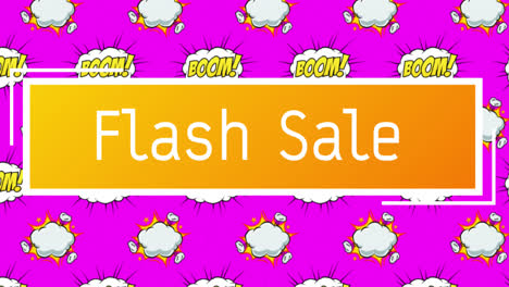 Flash-Sale-Text-über-Boom-Text-Auf-Sprechblasen-Vor-Rosa-Hintergrund