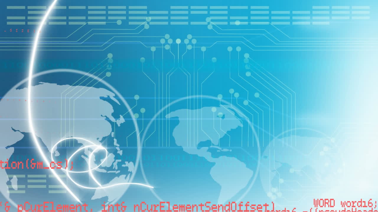 글로브 및 프로그램 코드가 있는 회로판