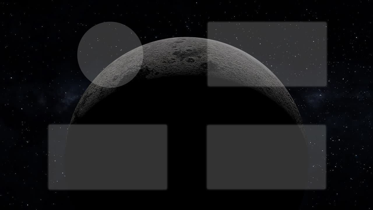 la luna espacio de la tarjeta de finalización pantalla de finalización gráficos de movimiento