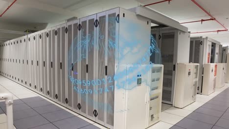 Animation of globe over server room