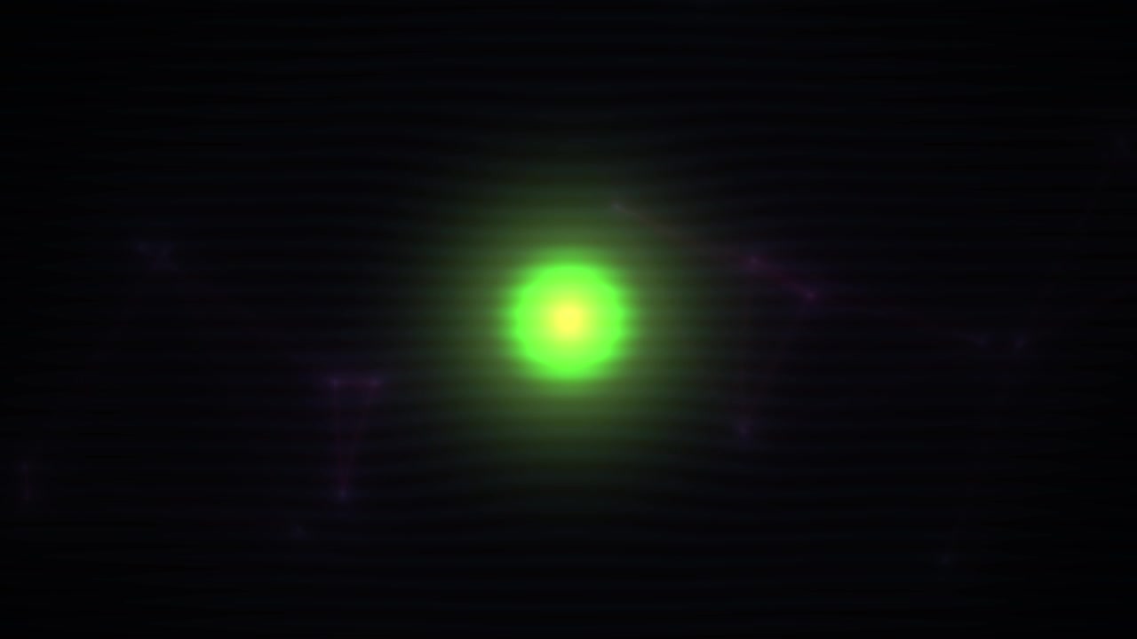 Pulsating Green Light with Abstract Network on Dark Background