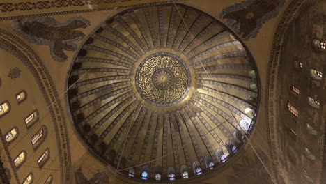 istanbul hagia sophia interior inside, dome with ornament. turkey