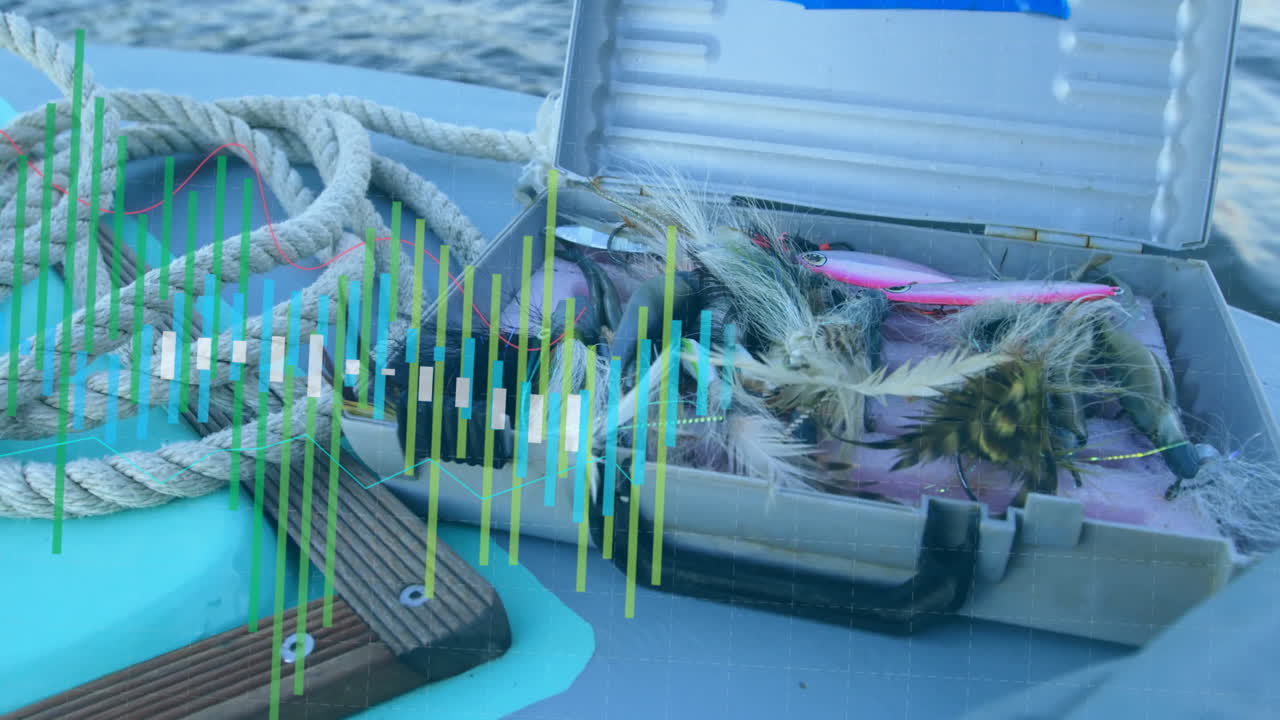 데이터 처리 애니메이션을 통해 유인물과 함께 시 장비 상자